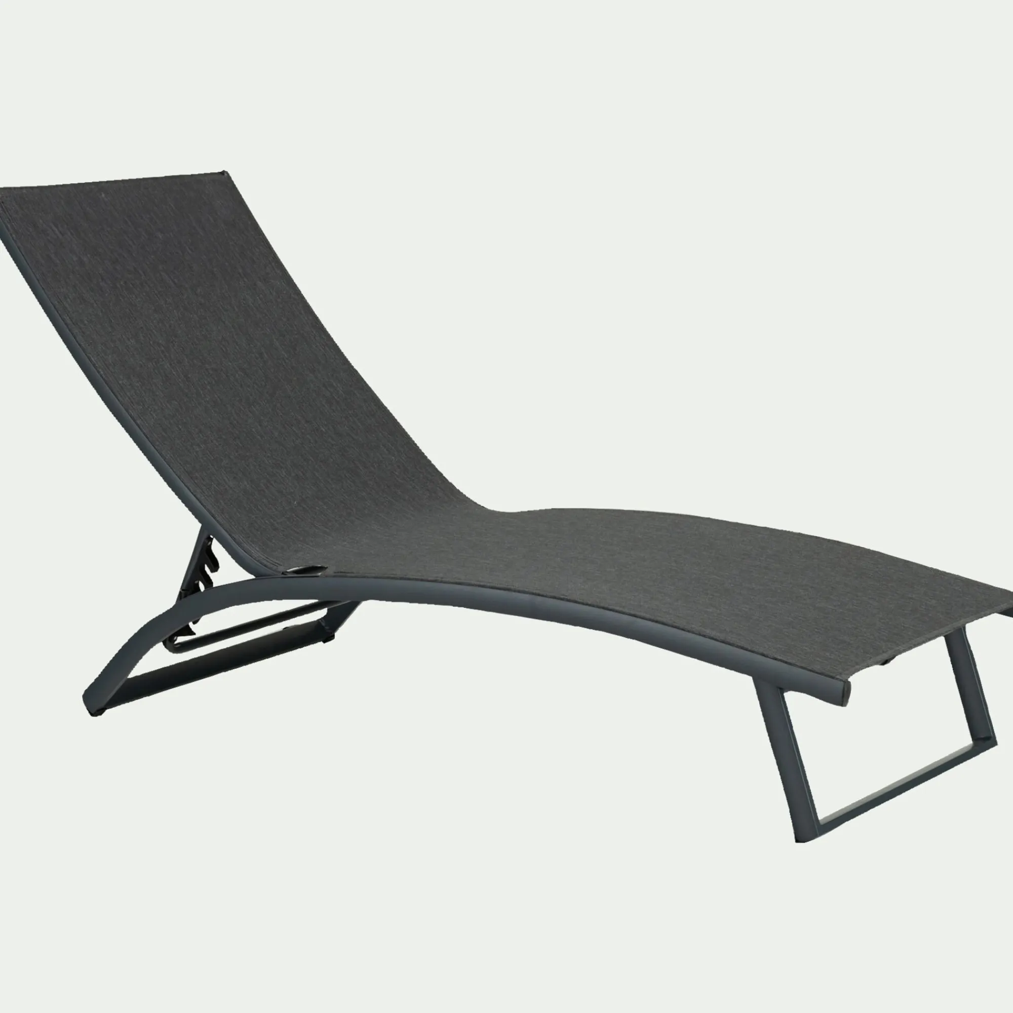 alinea Transat Et Chaise Longue*Bain de soleil en aluminium et textilène - noir