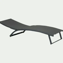 alinea Transat Et Chaise Longue*Bain de soleil en aluminium et textilène - noir