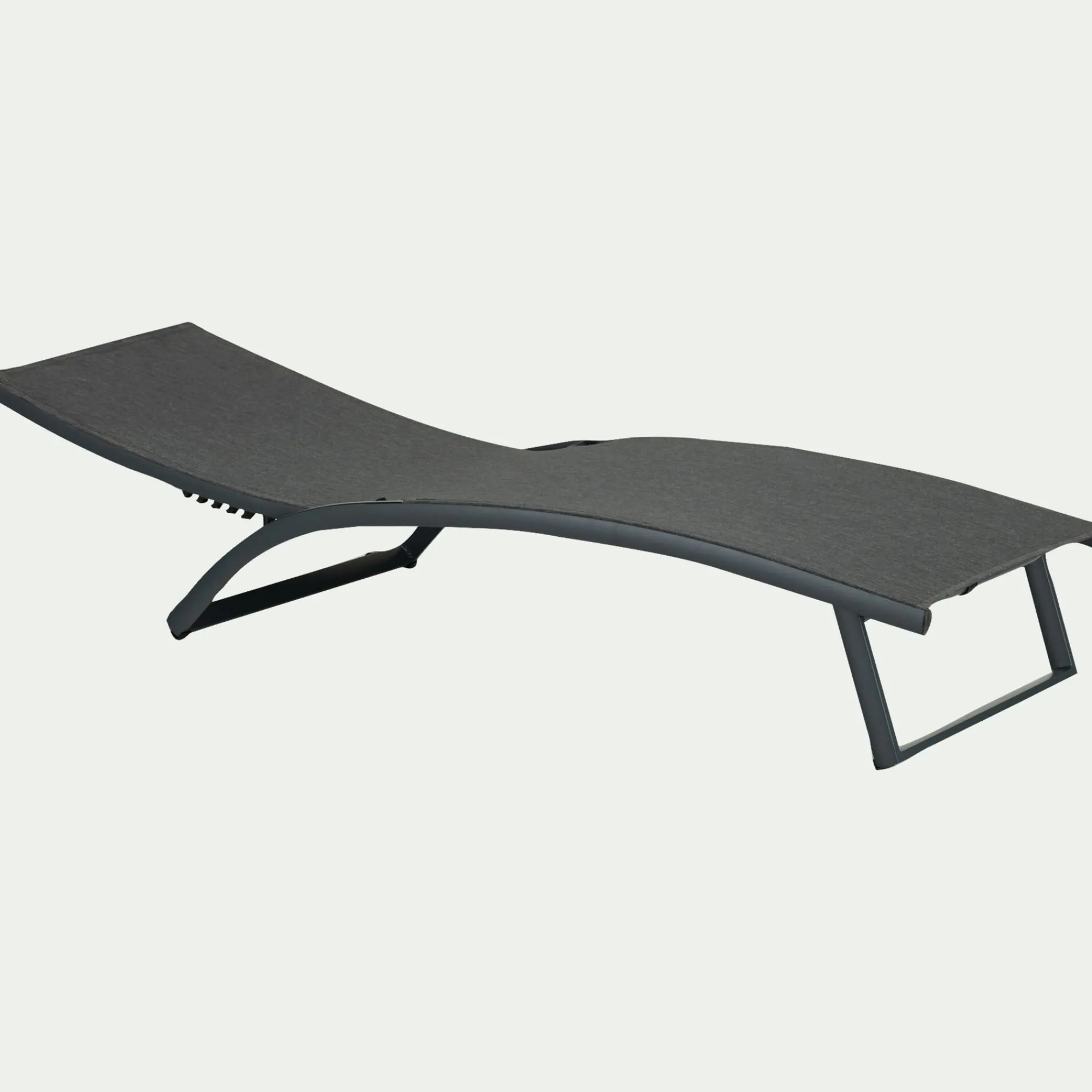alinea Transat Et Chaise Longue*Bain de soleil en aluminium et textilène - noir