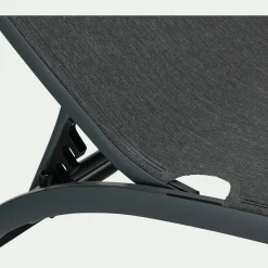 alinea Transat Et Chaise Longue*Bain de soleil en aluminium et textilène - noir