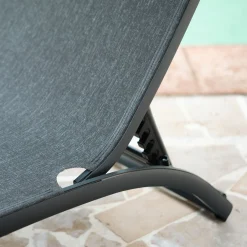 alinea Transat Et Chaise Longue*Bain de soleil en aluminium et textilène - noir