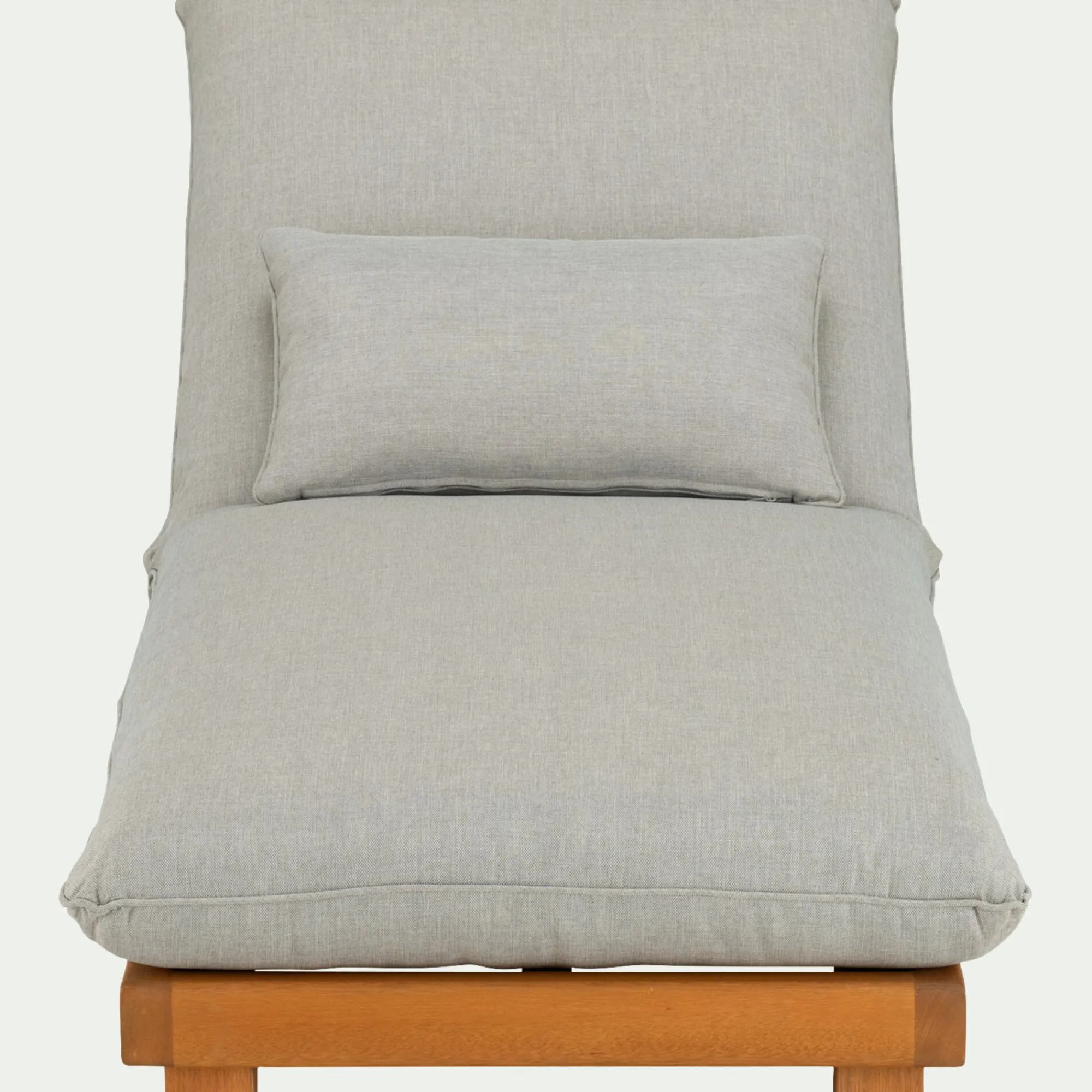 alinea Transat Et Chaise Longue*Bain de soleil en eucalyptus avec matelas - Gris