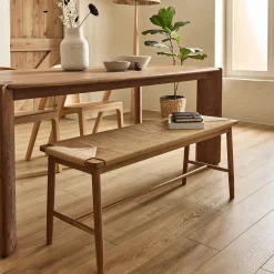 alinea Tabouret*Banc en chêne et corde L120cm - Bois clair