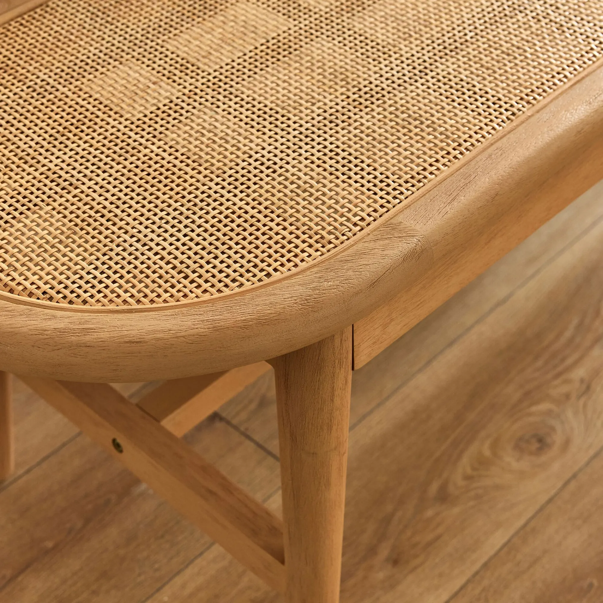 alinea Tabouret*Banc oval en acajou L150cm - Bois clair
