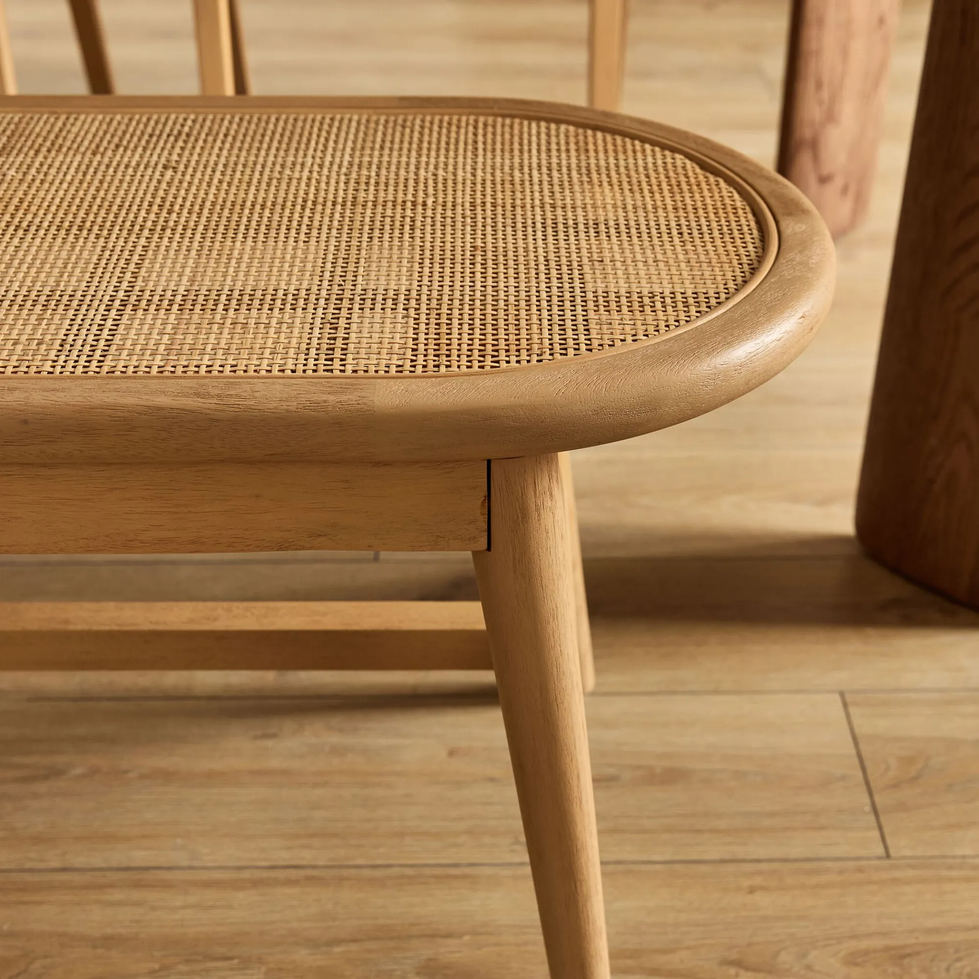 alinea Tabouret*Banc oval en acajou L150cm - Bois clair