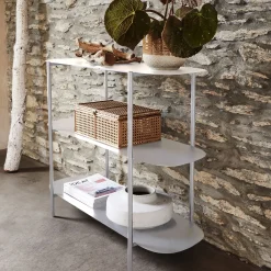 alinea Bibliothèque Et Étagère*Bibliothèque 3 plateaux en métal - L100xl36xH80cm Blanc