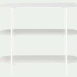 alinea Bibliothèque Et Étagère*Bibliothèque 3 plateaux en métal - L100xl36xH80cm Blanc