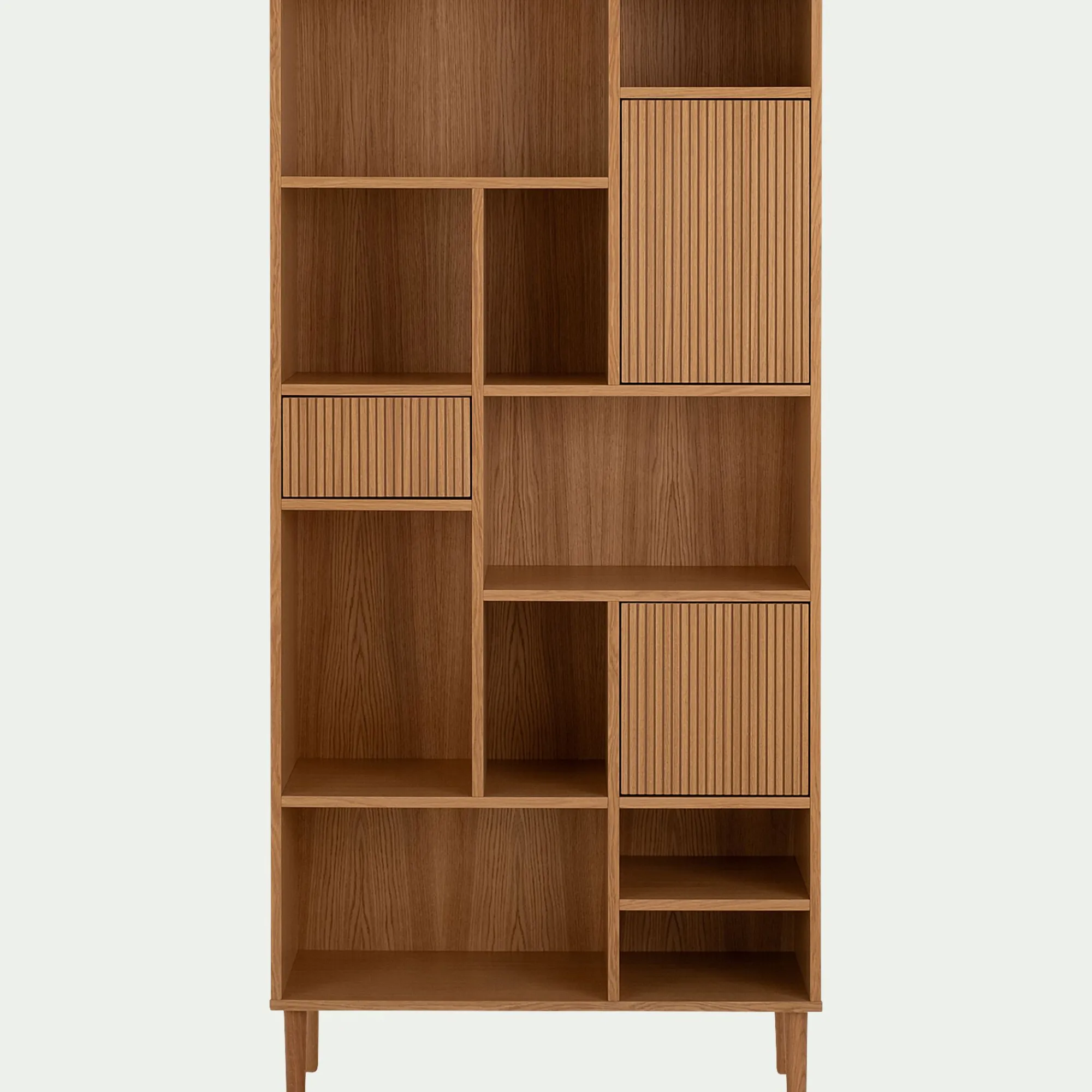 alinea Bibliothèque Et Étagère*Bibliothèque déstructurée en bois L90xH190cm - Bois clair