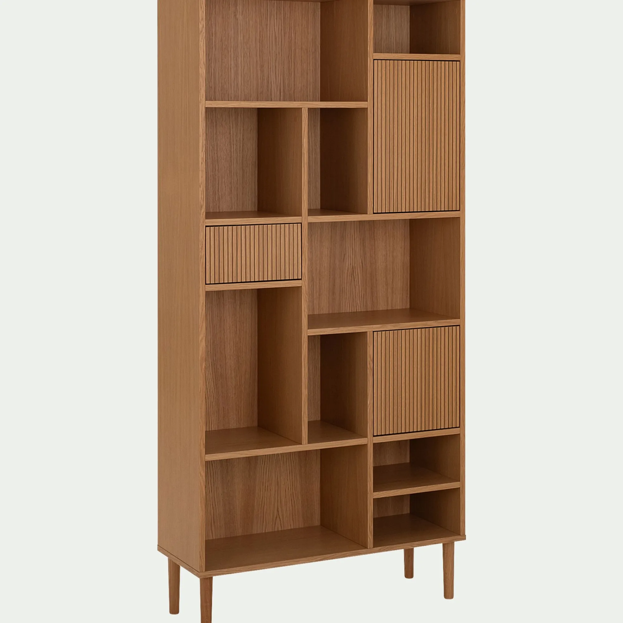 alinea Bibliothèque Et Étagère*Bibliothèque déstructurée en bois L90xH190cm - Bois clair