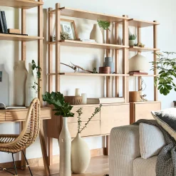 alinea Bibliothèque Et Étagère*Bibliothèque en chêne massif L118xl42xH192cm - Bois clair