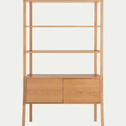 alinea Bibliothèque Et Étagère*Bibliothèque en chêne massif L118xl42xH192cm - Bois clair