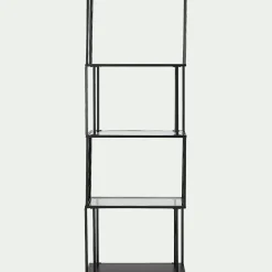 alinea Bibliothèque Et Étagère*Bibliothèque en verre et métal - L60xP30xH170cm Noir