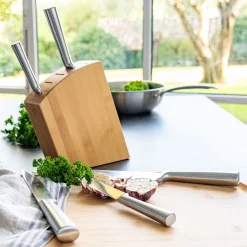 alinea Couteau De Cuisine*Bloc de 5 couteaux en bambou et inox - Naturel