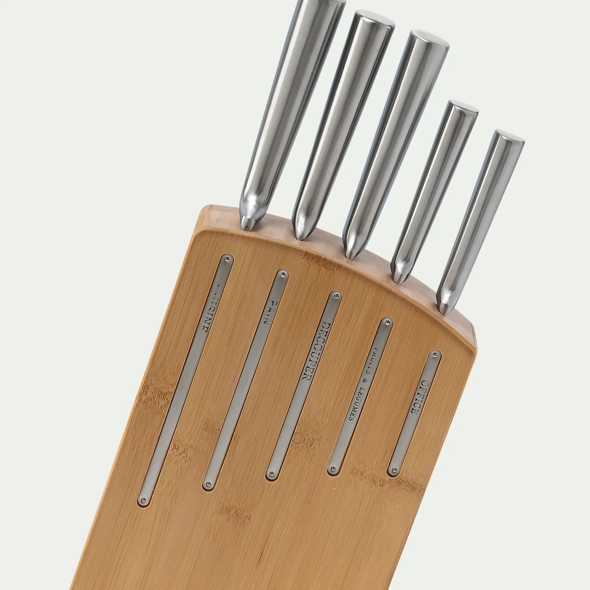 alinea Couteau De Cuisine*Bloc de 5 couteaux en bambou et inox - Naturel