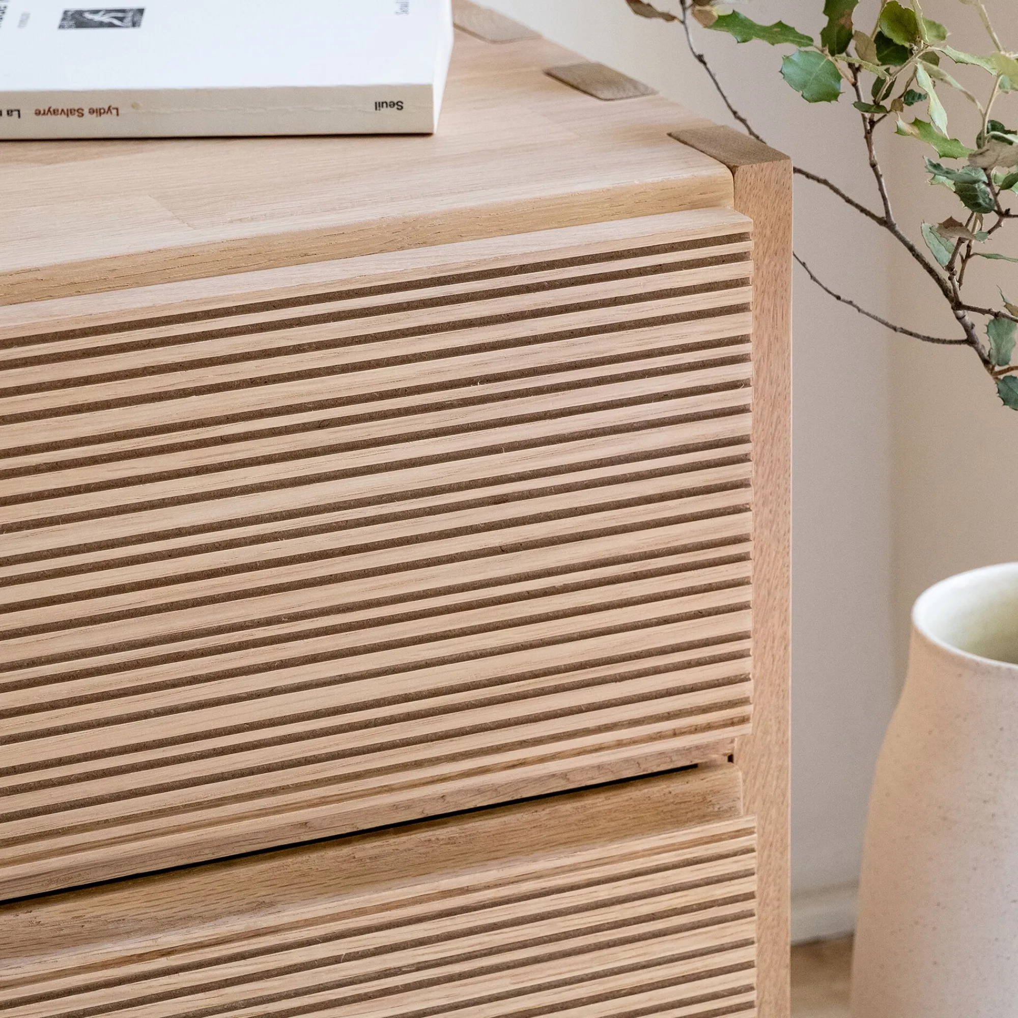 alinea Rangement À Composer*Bloc de 2 grands tiroirs en chêne strié L82cm - Bois clair