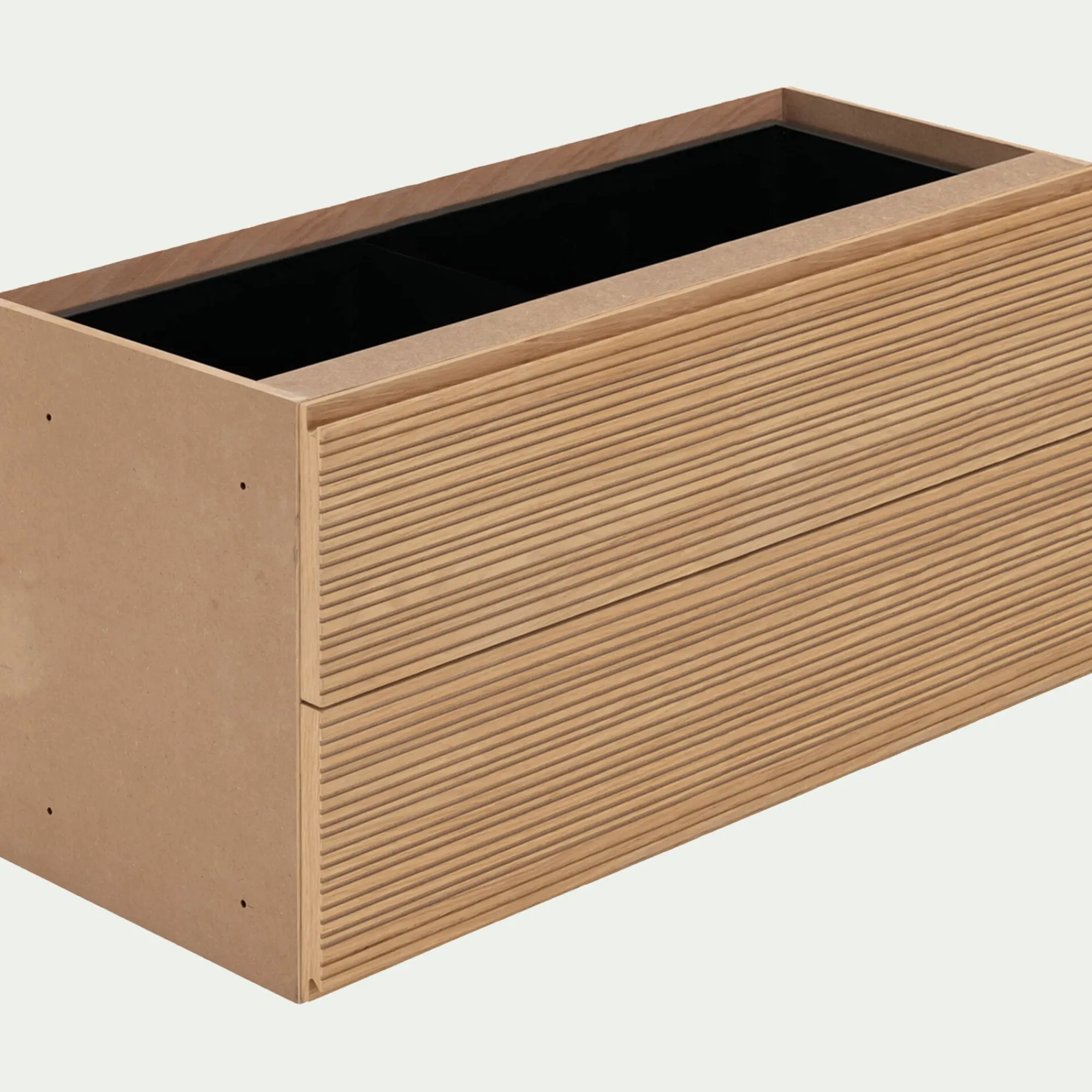 alinea Rangement À Composer*Bloc de 2 grands tiroirs en chêne strié L82cm - Bois clair