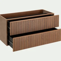 alinea Rangement À Composer*Bloc de 2 grands tiroirs en chêne strié L82cm - Bois foncé