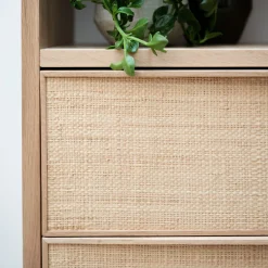 alinea Rangement À Composer*Bloc de 2 grands tiroirs en chêne et raphia L82cm - Bois clair