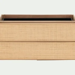 alinea Rangement À Composer*Bloc de 2 grands tiroirs en chêne et raphia L82cm - Bois clair