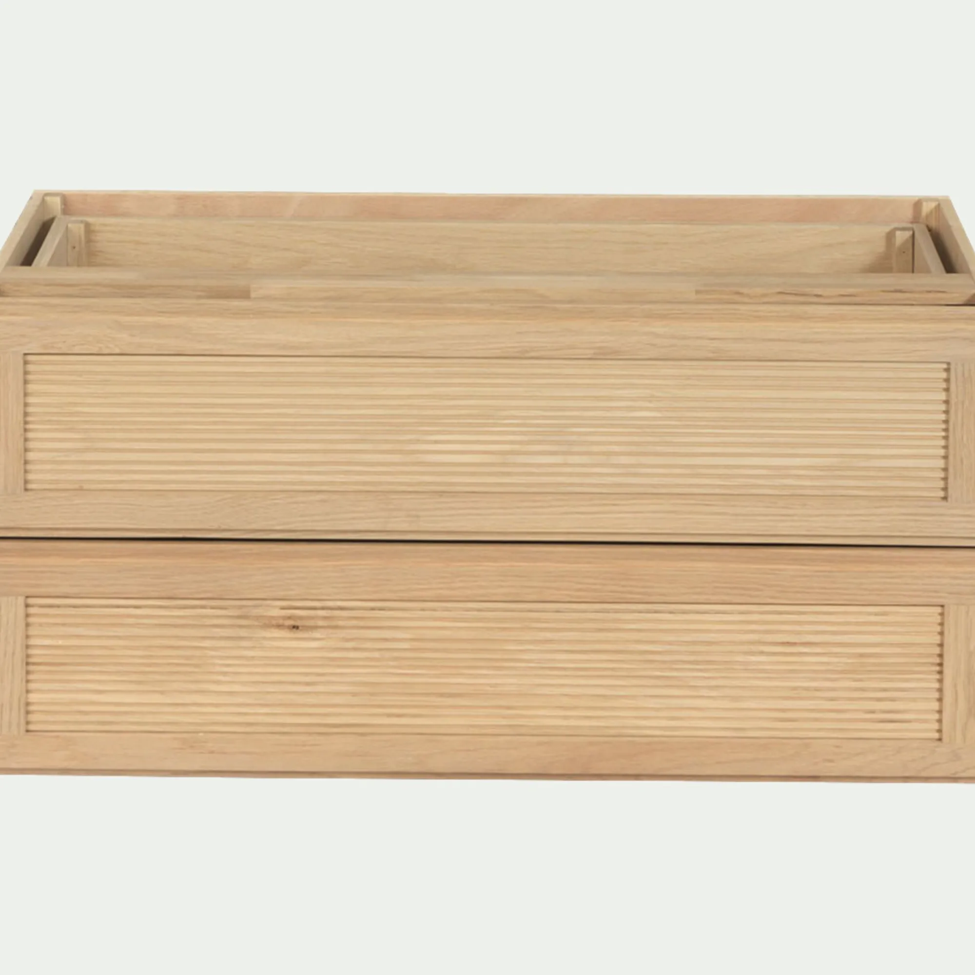 alinea Rangement À Composer*Bloc de 2 grands tiroirs L82cm Bois clair