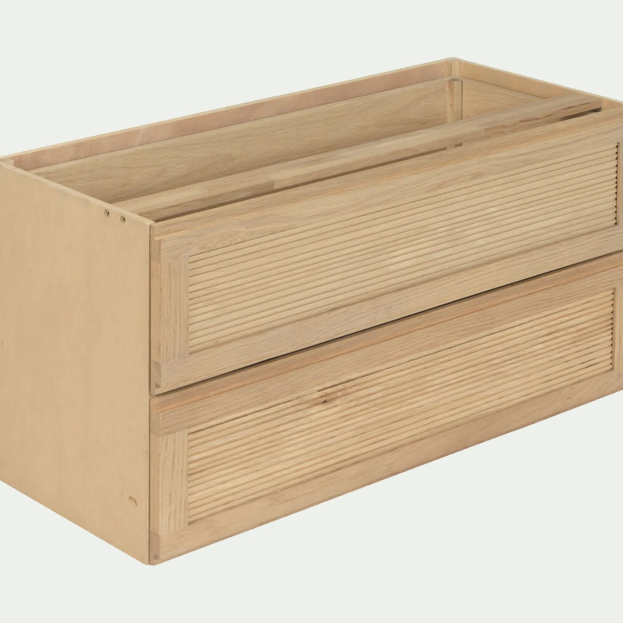 alinea Rangement À Composer*Bloc de 2 grands tiroirs L82cm Bois clair