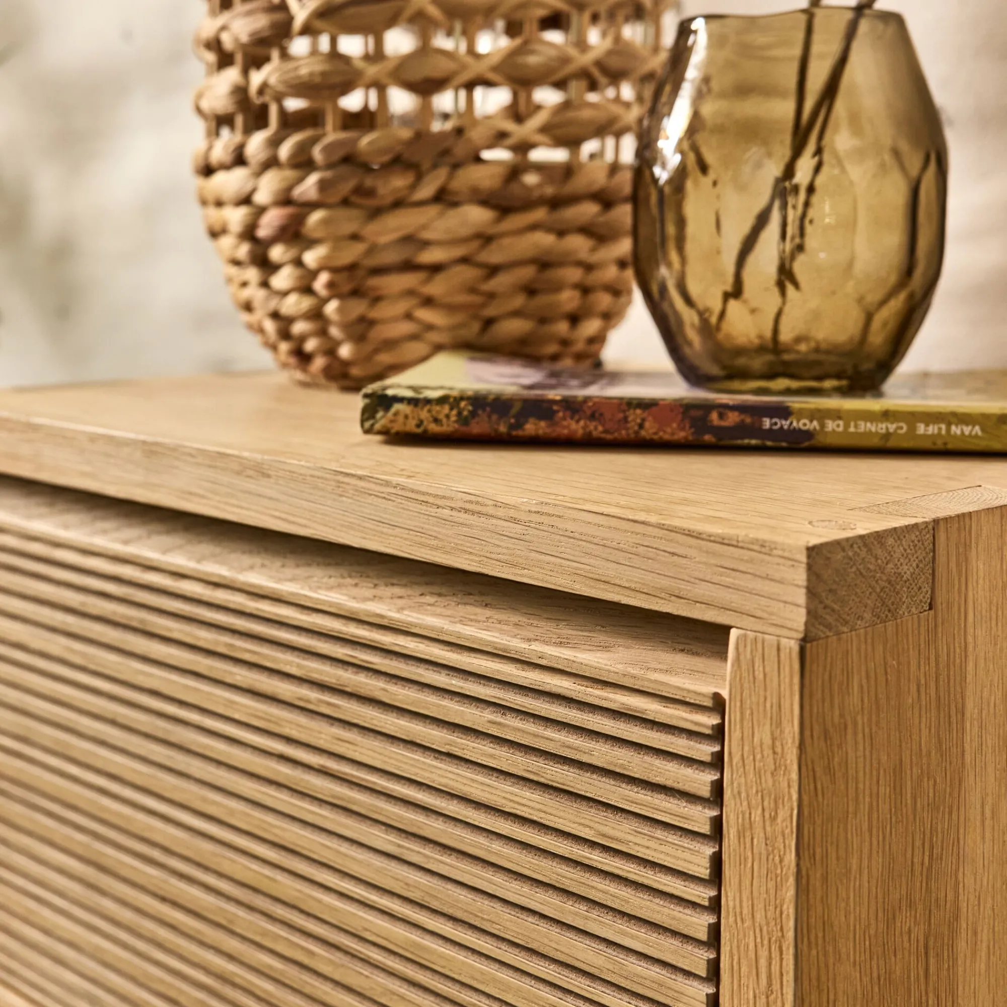 alinea Rangement À Composer*Bloc de 1 tiroir en chêne strié L40cm - Bois clair