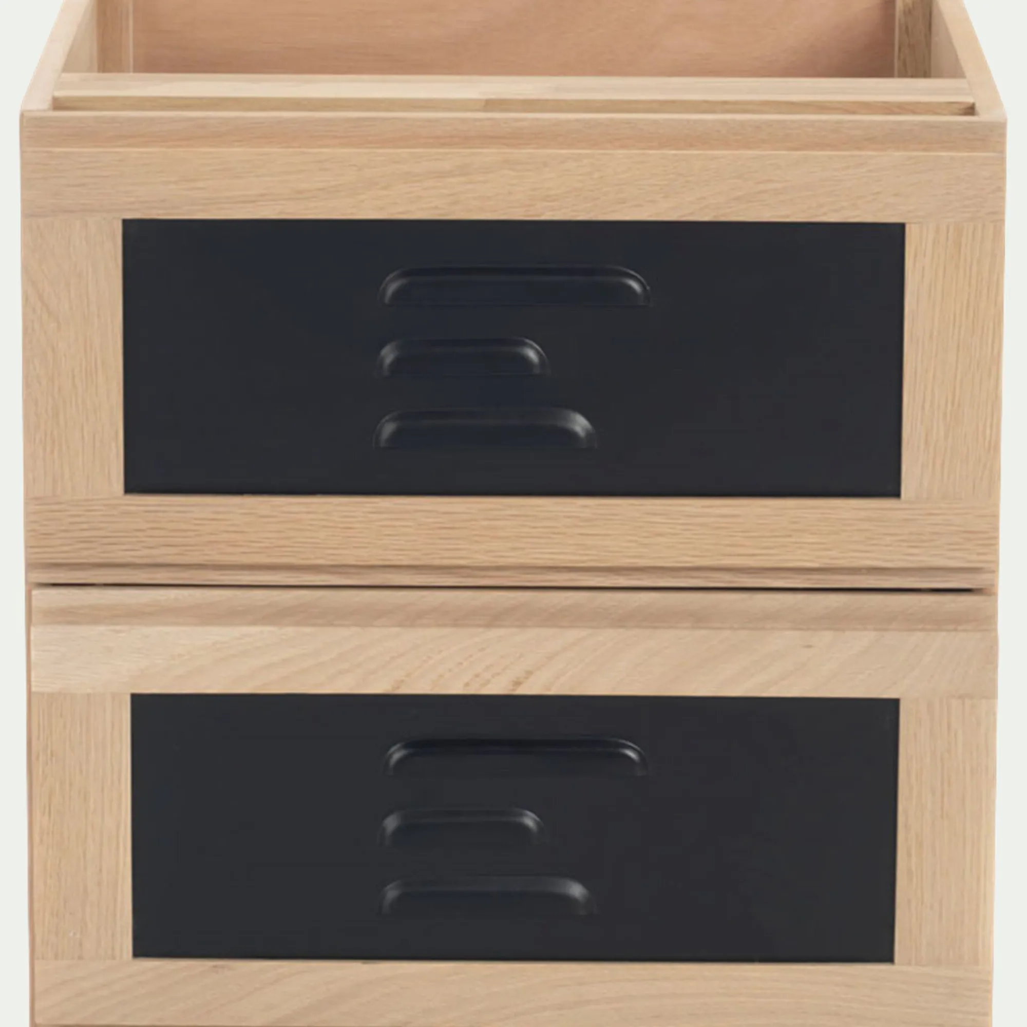 alinea Rangement À Composer*Bloc de 2 tiroirs en acier L40cm - Noir