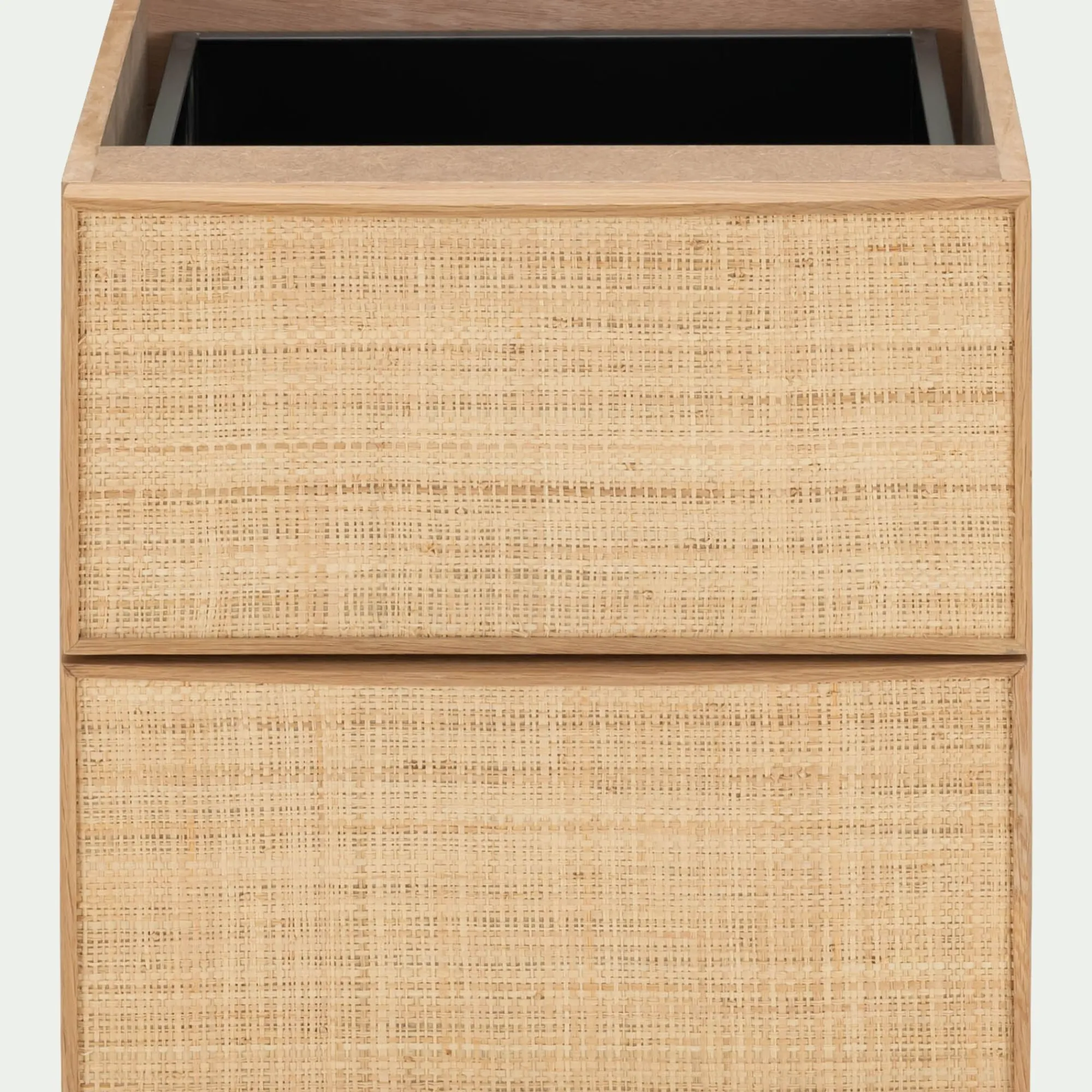 alinea Rangement À Composer*Bloc de 2 tiroirs en chêne et raphia L40cm - Bois clair