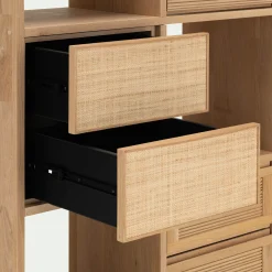 alinea Rangement À Composer*Bloc de 2 tiroirs en chêne et raphia L40cm - Bois clair