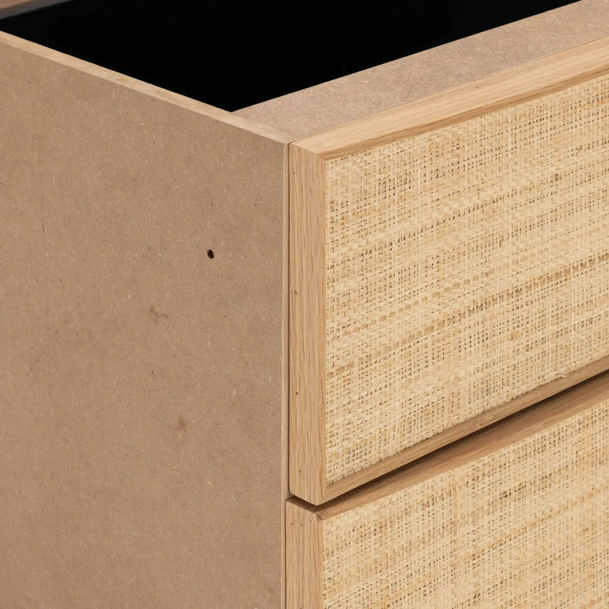 alinea Rangement À Composer*Bloc de 2 tiroirs en chêne et raphia L40cm - Bois clair