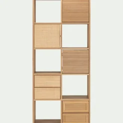 alinea Rangement À Composer*Bloc de 2 tiroirs en chêne et raphia L40cm - Bois clair