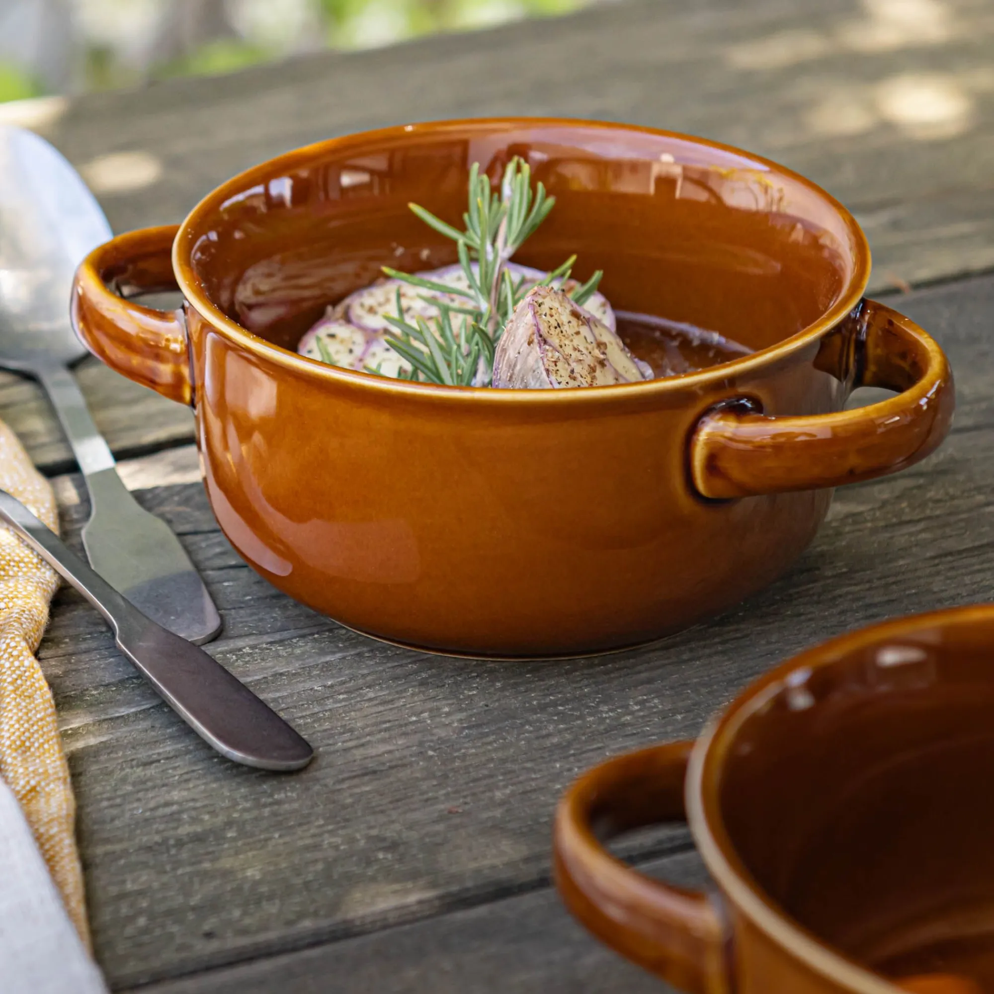 alinea Vaisselle Petit Déjeuner|Bol*Bol à soupe avec anse D13,5cm - brun rustrel Marron