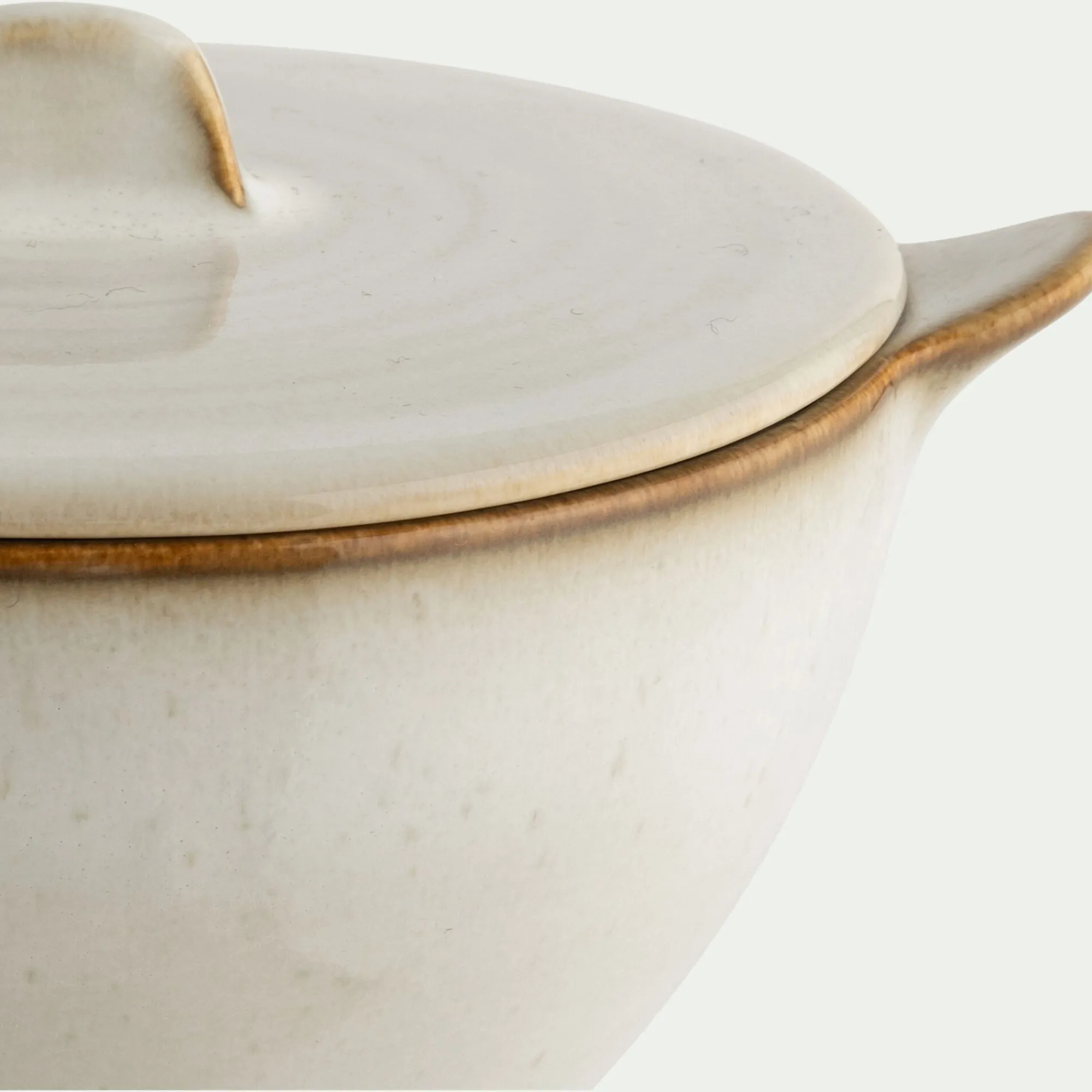 alinea Vaisselle Petit Déjeuner|Bol*Bol avec couvercle en grès D16,5cm - alpilles Beige