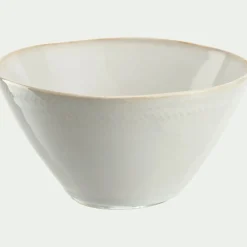 alinea Vaisselle Petit Déjeuner|Bol*Bol en grès avec liseré beige D15,7cm - ventoux Blanc