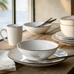 alinea Vaisselle Petit Déjeuner|Bol*Bol en grès D14,3cm - Blanc