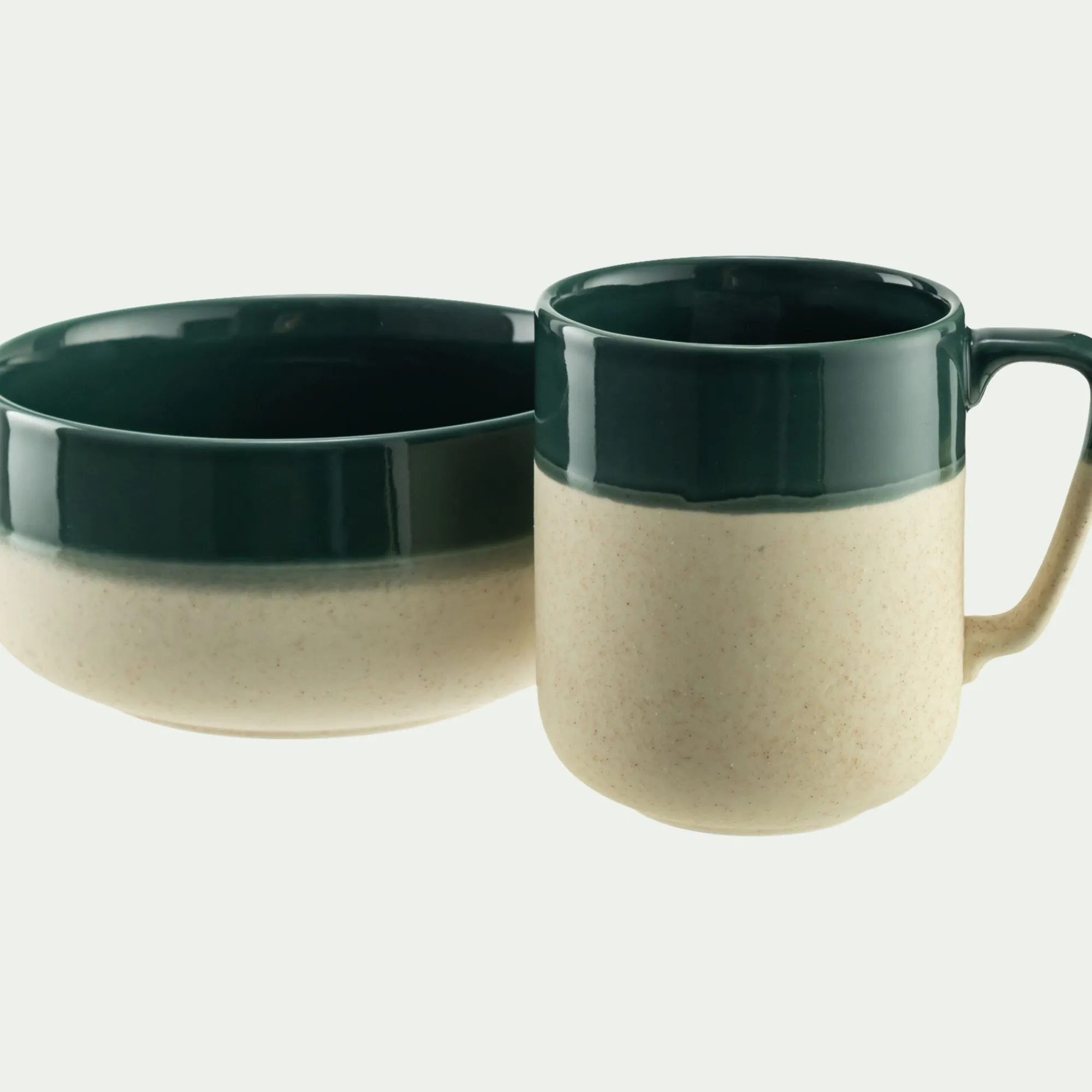alinea Vaisselle Petit Déjeuner|Bol*Bol en grès D14,5cm - oyat Vert