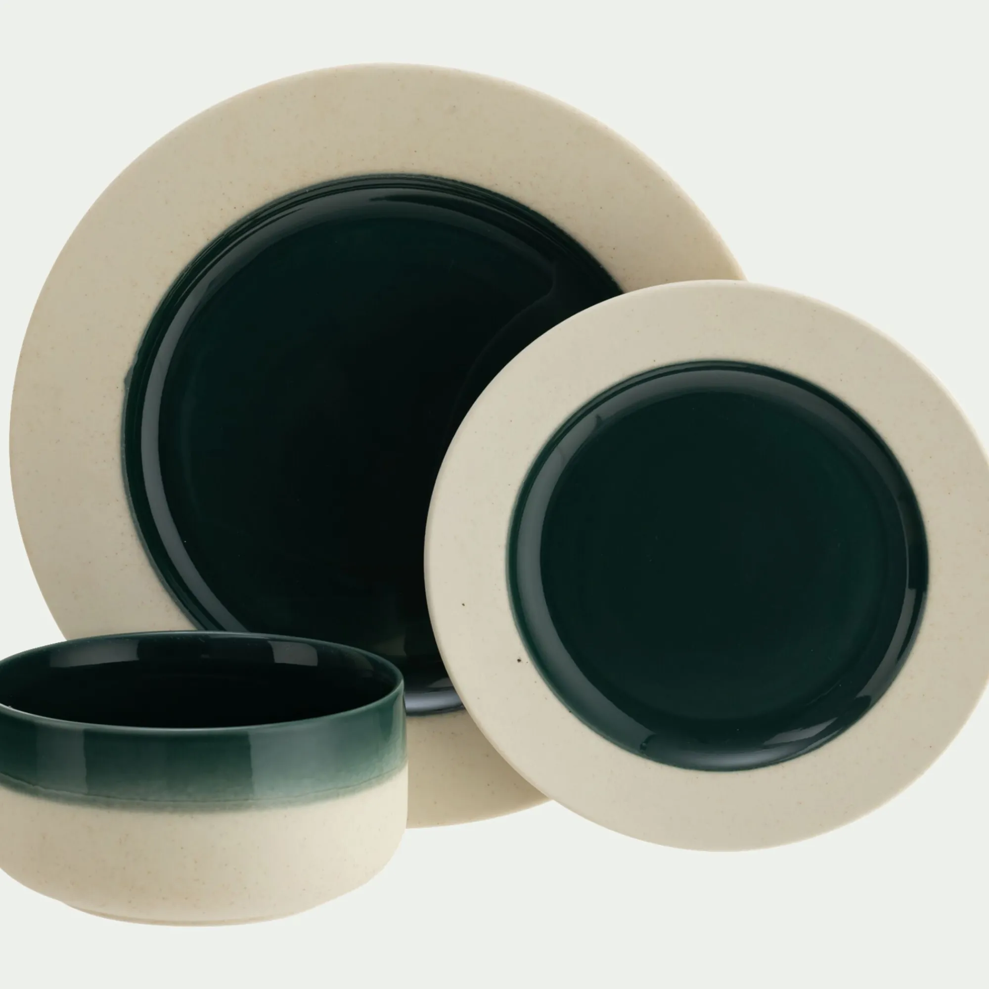 alinea Vaisselle Petit Déjeuner|Bol*Bol en grès D14,5cm - oyat Vert