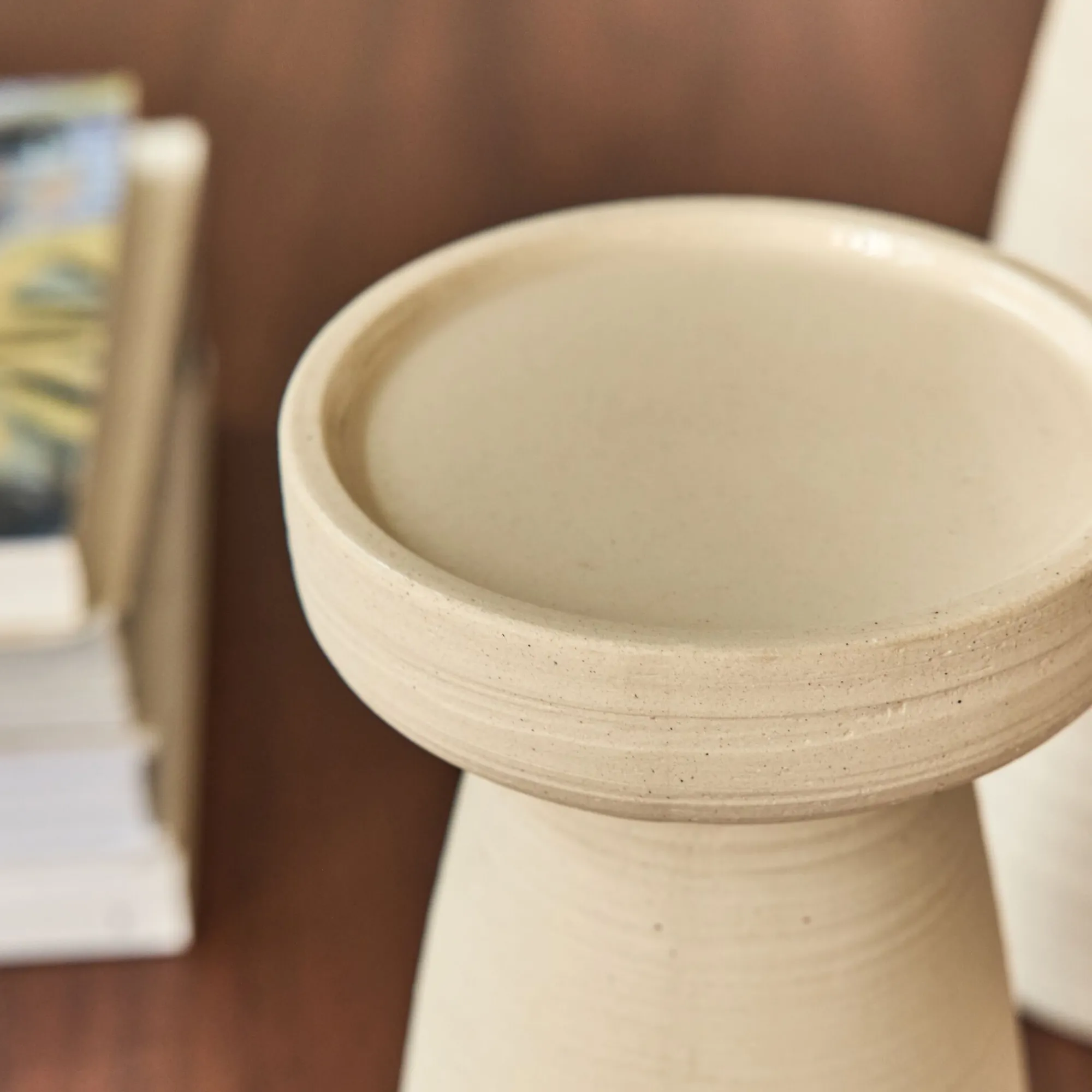 alinea Bougeoir*Bougeoir en grès D11,5xH22cm - beige