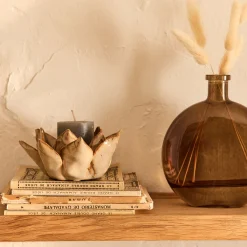 alinea Bougeoir*Bougeoir fleur en céramique D11,5cm - Beige