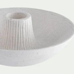 alinea Bougeoir*Bougeoir rond en grès D14xH5cm - Blanc