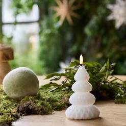 alinea Décoration De La Table De Noël|Petit Sapin De Noël*Bougie à LED forme sapin H13,5cm - Blanc