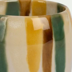 alinea Bougie*Bougie déco en grès H8,5cm - multicolore Beige