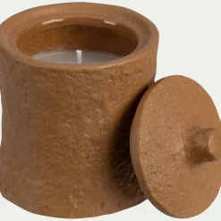 alinea Bougie*Bougie déco en grès H11cm - terracotta Marron