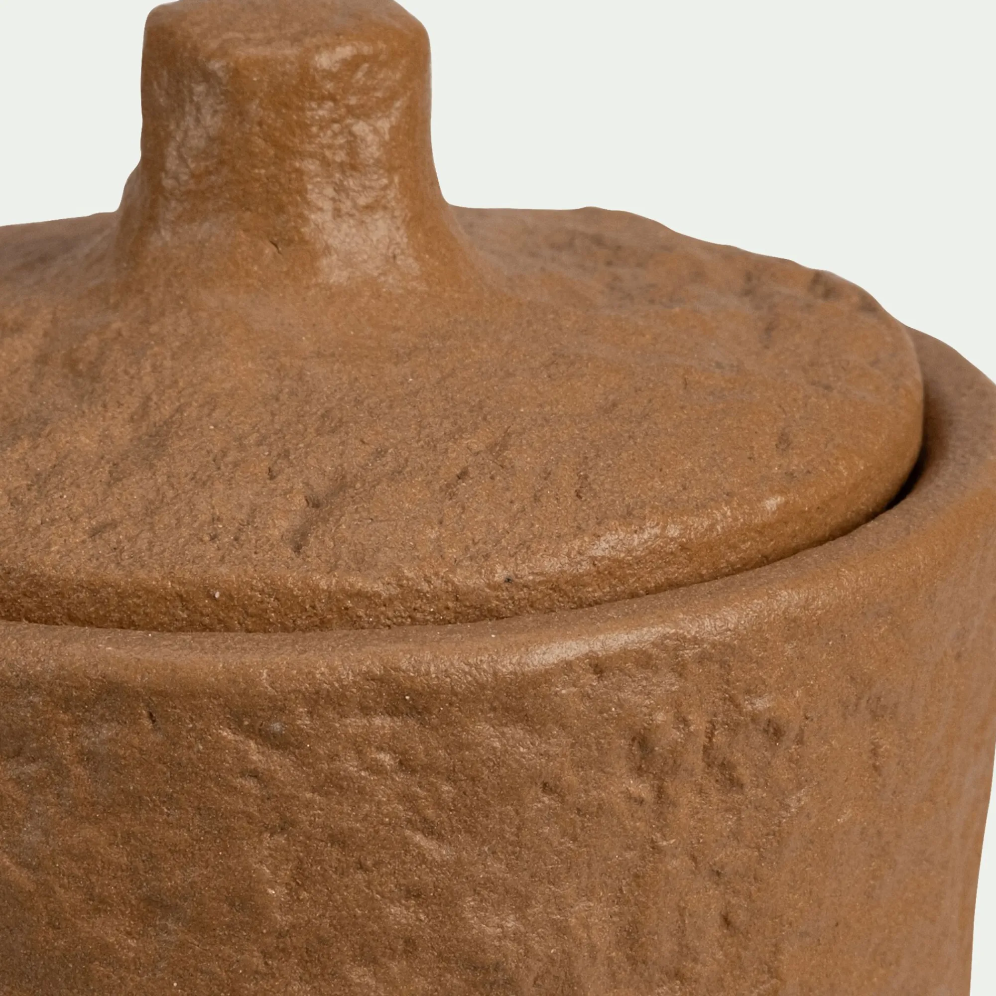 alinea Bougie*Bougie déco en grès H11cm - terracotta Marron