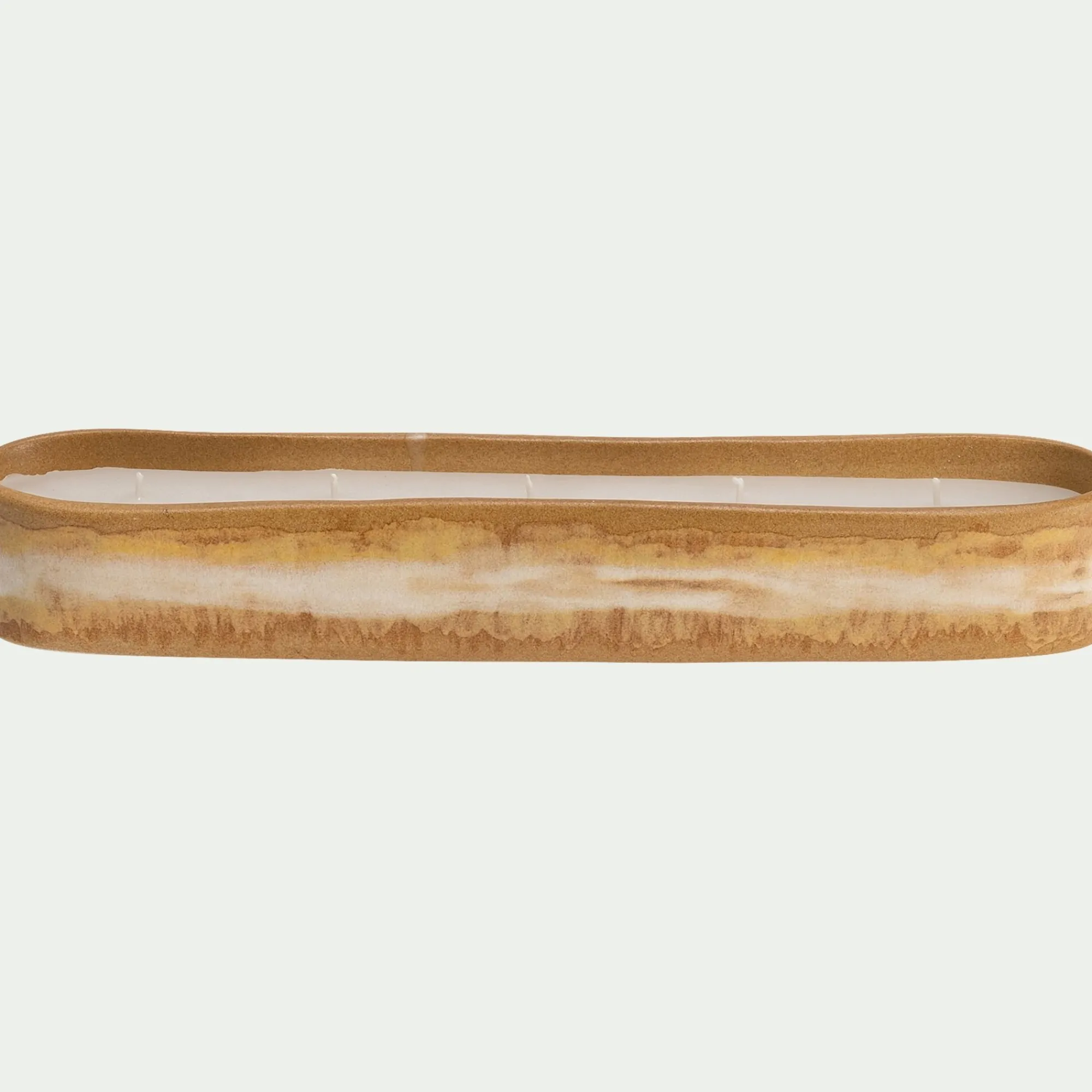 alinea Bougie*Bougie en faïence ovale l34,5cm - Beige