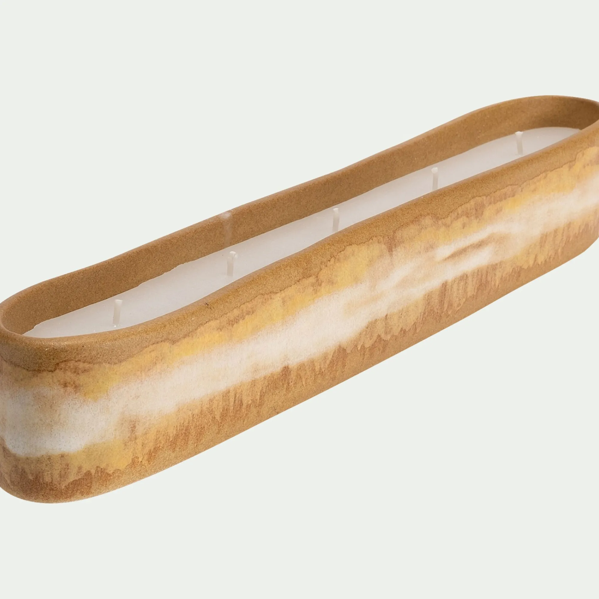 alinea Bougie*Bougie en faïence ovale l34,5cm - Beige