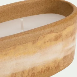 alinea Bougie*Bougie en faïence ovale l34,5cm - Beige