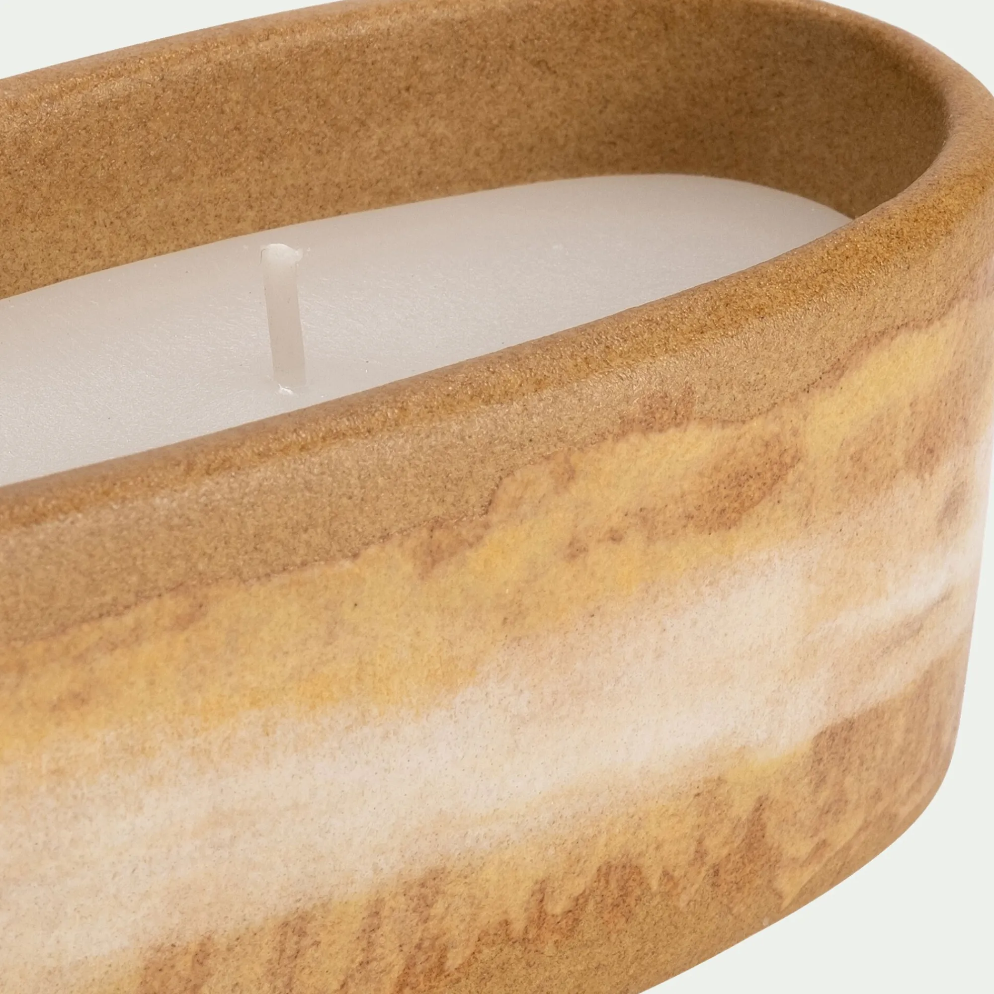 alinea Bougie*Bougie en faïence ovale l34,5cm - Beige