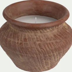 alinea Bougie*Bougie en grès H10cm - Marron