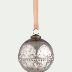 alinea Boule De Noël*Boule de Noël à relief en verre D10cm - Argenté